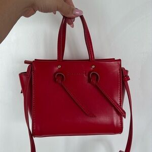 Red Cross body leather bag